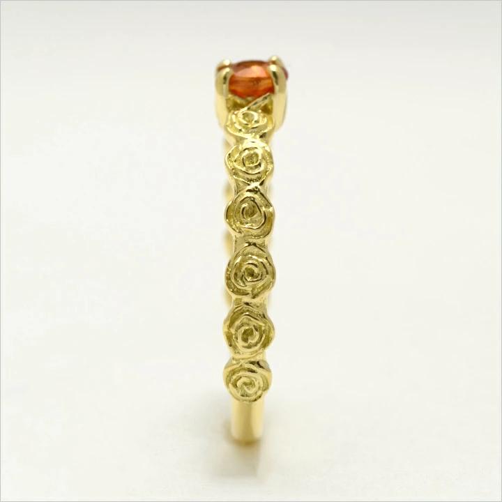 umu -アム- FINE JEWELRY STUIDIOK18 オレンジサファイア バラモチーフ リング 「rosa」kk0734_y.jpg