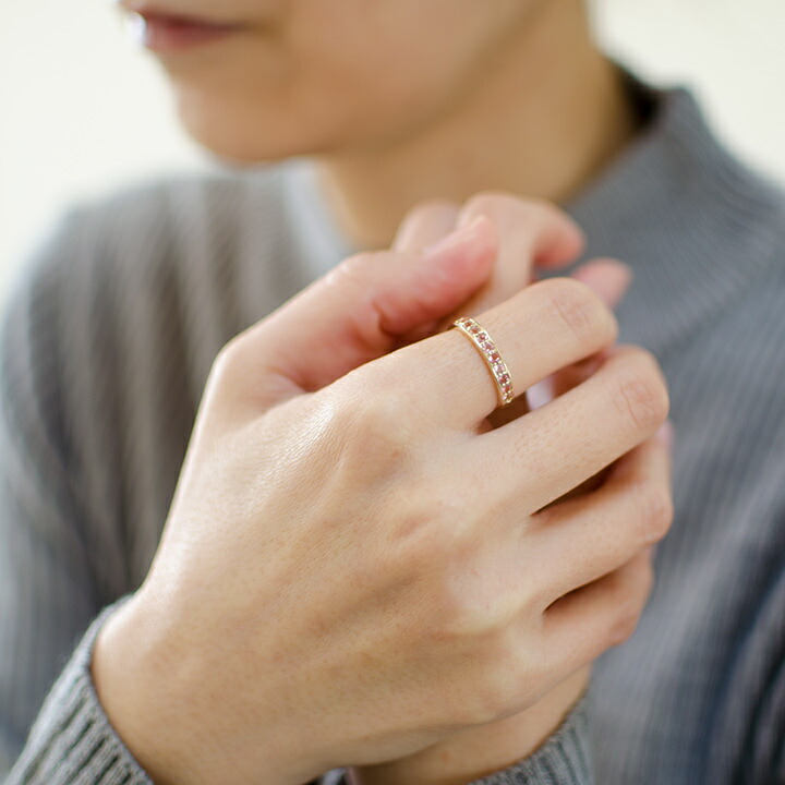 umu -アム- FINE JEWELRY STUIDIOピンクトルマリン エタニティリングkk0762_i2.jpg