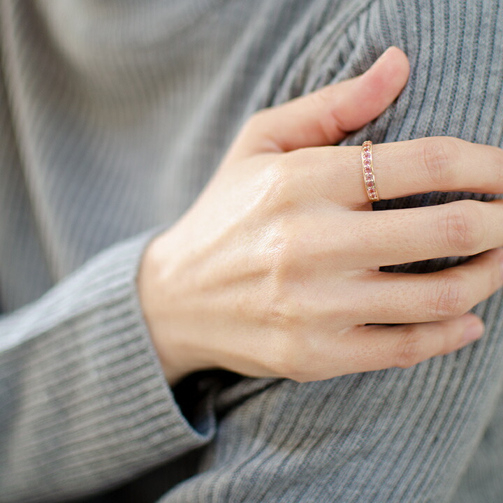 umu -アム- FINE JEWELRY STUIDIOピンクトルマリン エタニティリングkk0762_i3.jpg