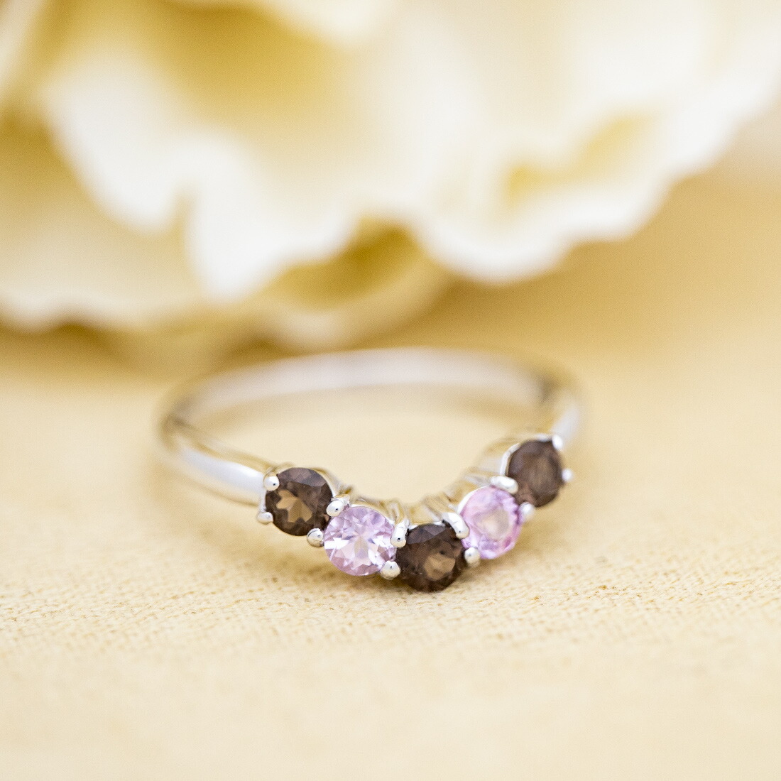 umu -アム- FINE JEWELRY STUIDIOスモーキークォーツ ピンクトパーズ リングkk0792_1.jpg