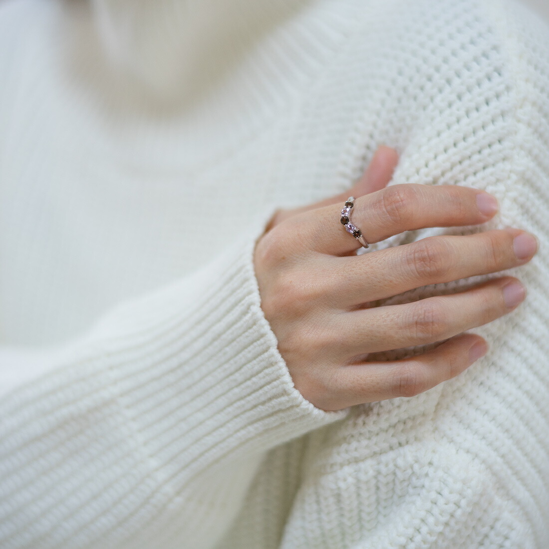 umu -アム- FINE JEWELRY STUIDIOスモーキークォーツ ピンクトパーズ リングkk0792_i3.jpg