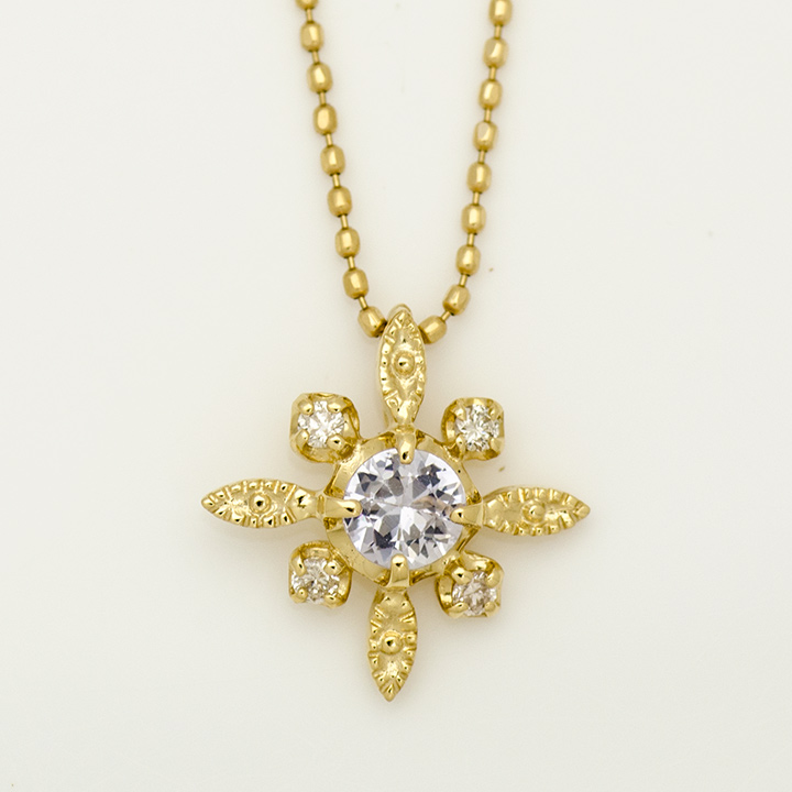 umu -アム- FINE JEWELRY STUIDIOK18 ホワイトサファイア ダイヤモンド ペンダントトップ 「solare」kk0797_m.jpg