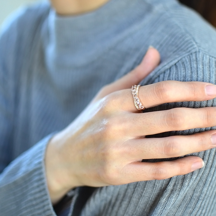 umu -アム- FINE JEWELRY STUIDIOK10 モルガナイト ダイヤモンド リングkk0820_i3.jpg