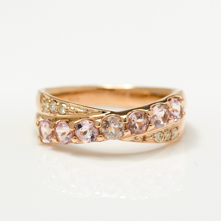 umu -アム- FINE JEWELRY STUIDIOK10 モルガナイト ダイヤモンド リングkk0820_m.jpg