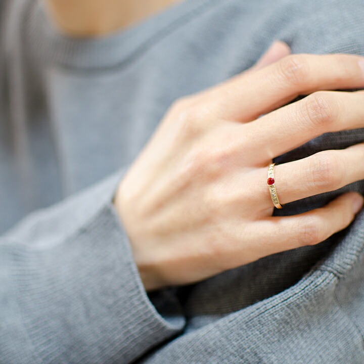 umu -アム- FINE JEWELRY STUIDIOレッドサファイア ダイヤモンド リングkk0829_i3.jpg
