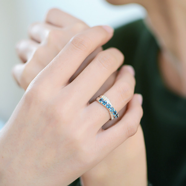 umu -アム- FINE JEWELRY STUIDIOロンドンブルートパーズ ダイヤモンド リングkk0834_i2.jpg