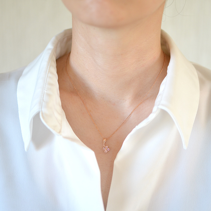 umu -アム- FINE JEWELRY STUIDIOK10 ピンククォーツ クローバーモチーフ ペンダントトップkk0835_i2.jpg