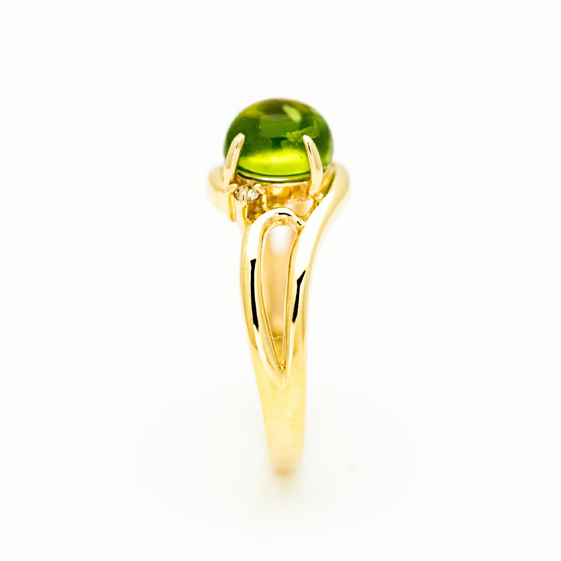 umu -アム- FINE JEWELRY STUIDIOカボション ペリドット ダイヤモンド リングkk0909_y.jpg