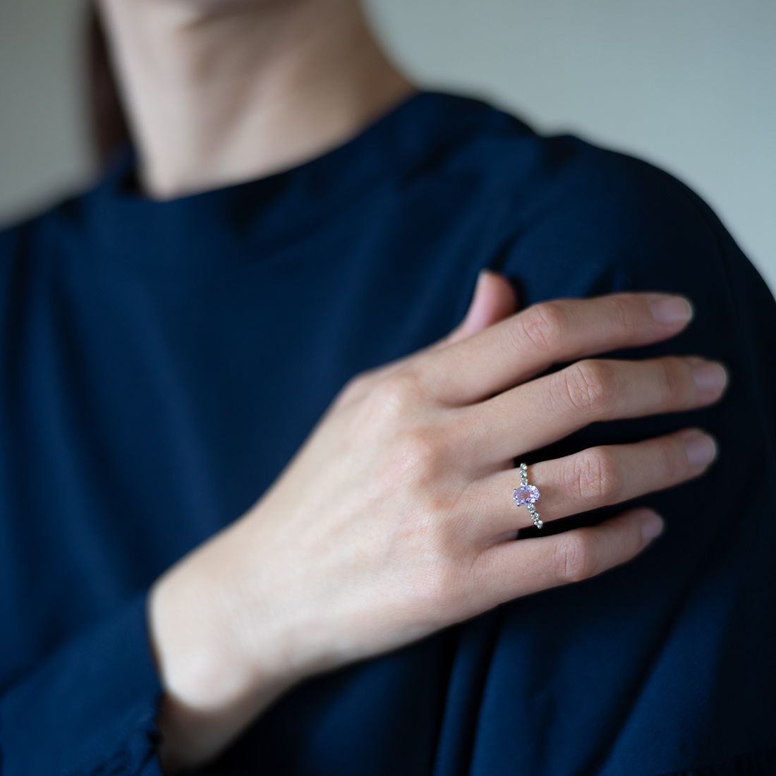 umu -アム- FINE JEWELRY STUIDIOK10 クンツァイト ダイヤモンド リングkk0914_i3.jpg