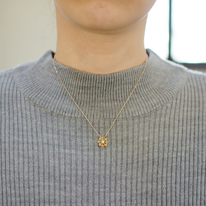 umu -アム- FINE JEWELRY STUIDIOマンダリンガーネット ダイヤモンド ペンダントトップ 「luce」kk0973_i2.jpg
