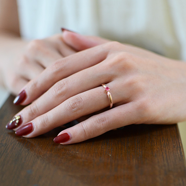umu -アム- FINE JEWELRY STUIDIOK10 ピンクスピネル リング 「nastro」kk0975_i2.jpg