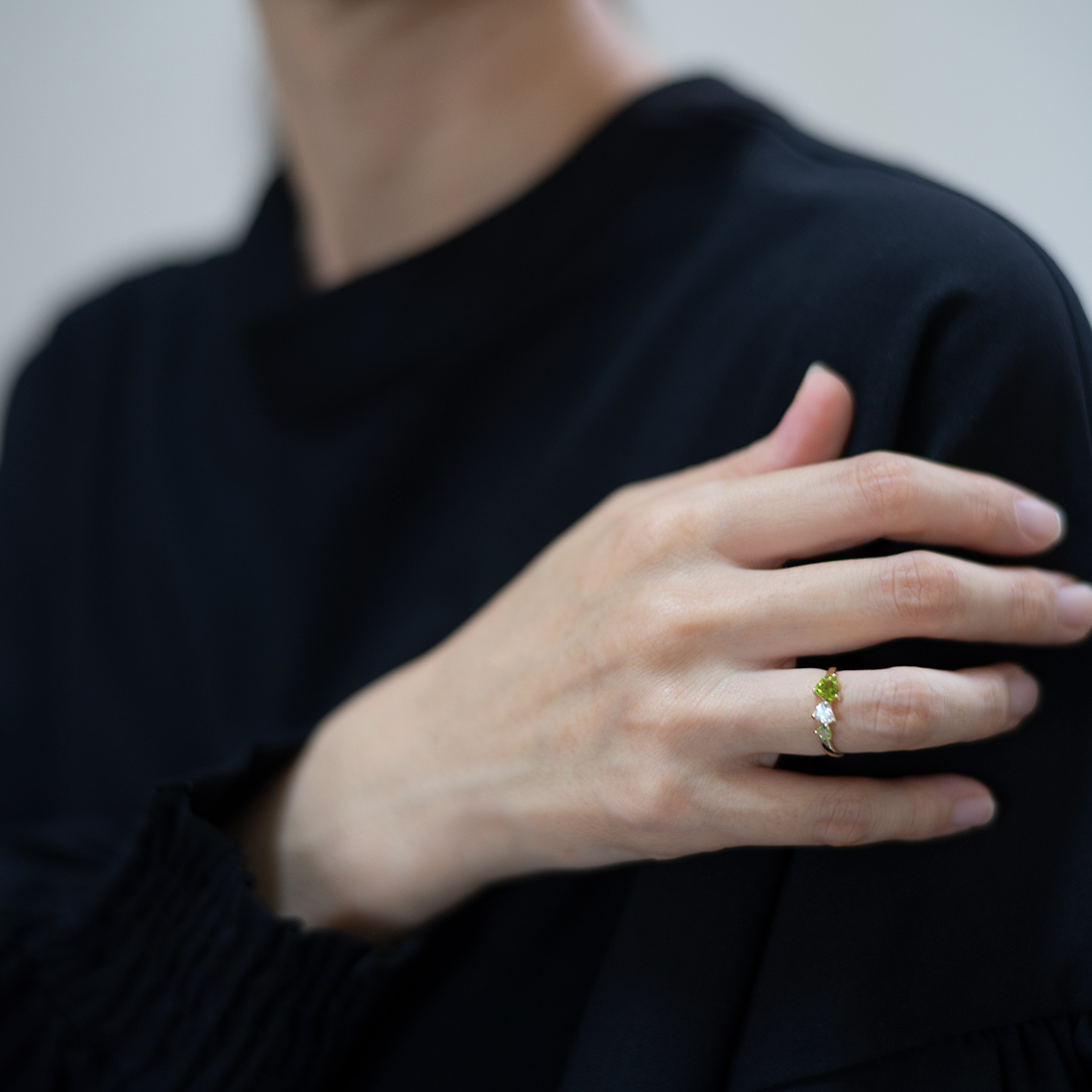 umu -アム- FINE JEWELRY STUIDIOK10 ペリドット ブルームーンストーン ハート リングkk0987_i3.jpg