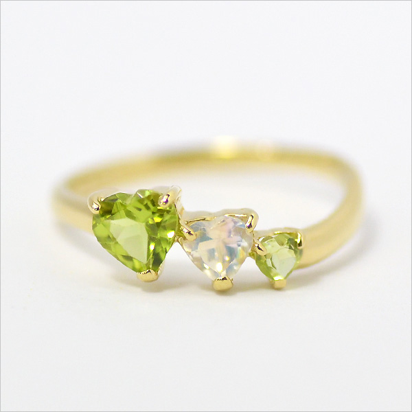 umu -アム- FINE JEWELRY STUIDIOK10 ペリドット ブルームーンストーン ハート リングkk0987_m.jpg