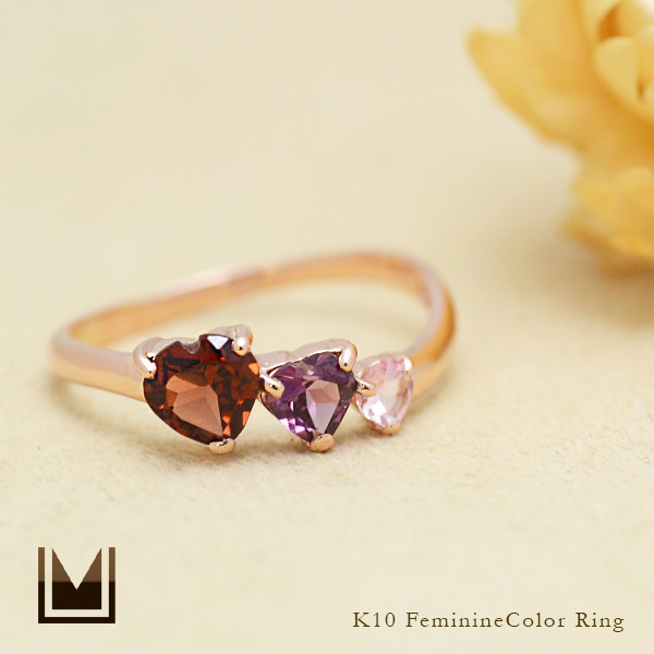 umu -アム- FINE JEWELRY STUIDIOK10 フェミニンカラー ハート リングkk0988_1.jpg