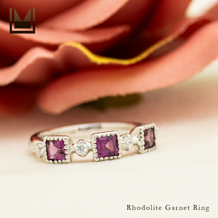 umu -アム- FINE JEWELRY STUIDIOロードライトガーネット ダイヤモンド リングkk0995_1.jpg
