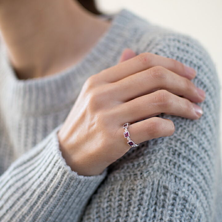 umu -アム- FINE JEWELRY STUIDIOロードライトガーネット ダイヤモンド リングkk0995_i3.jpg