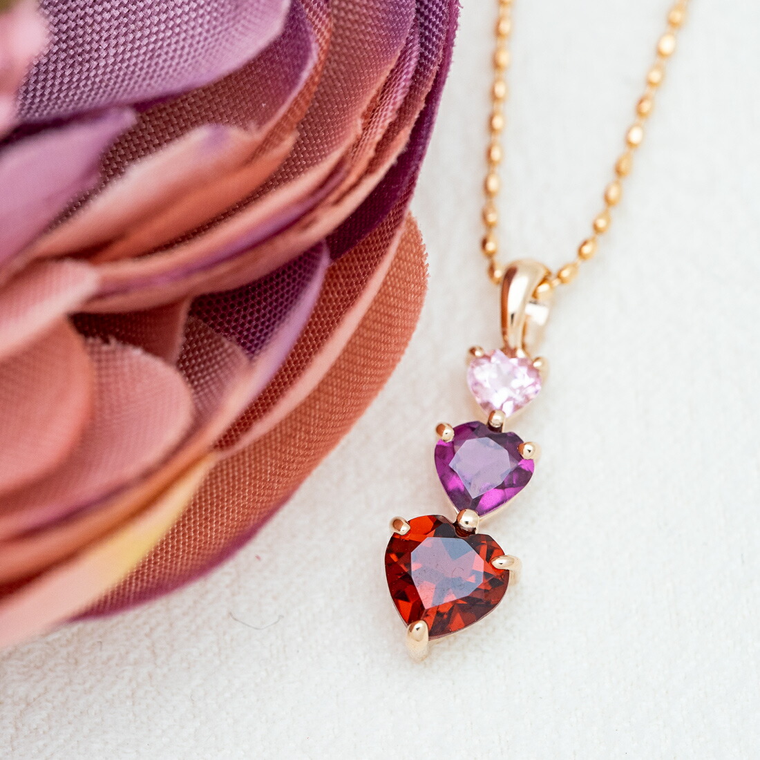 umu -アム- FINE JEWELRY STUIDIOフェミニンカラー ハート ペンダントトップkk1009_1.jpg