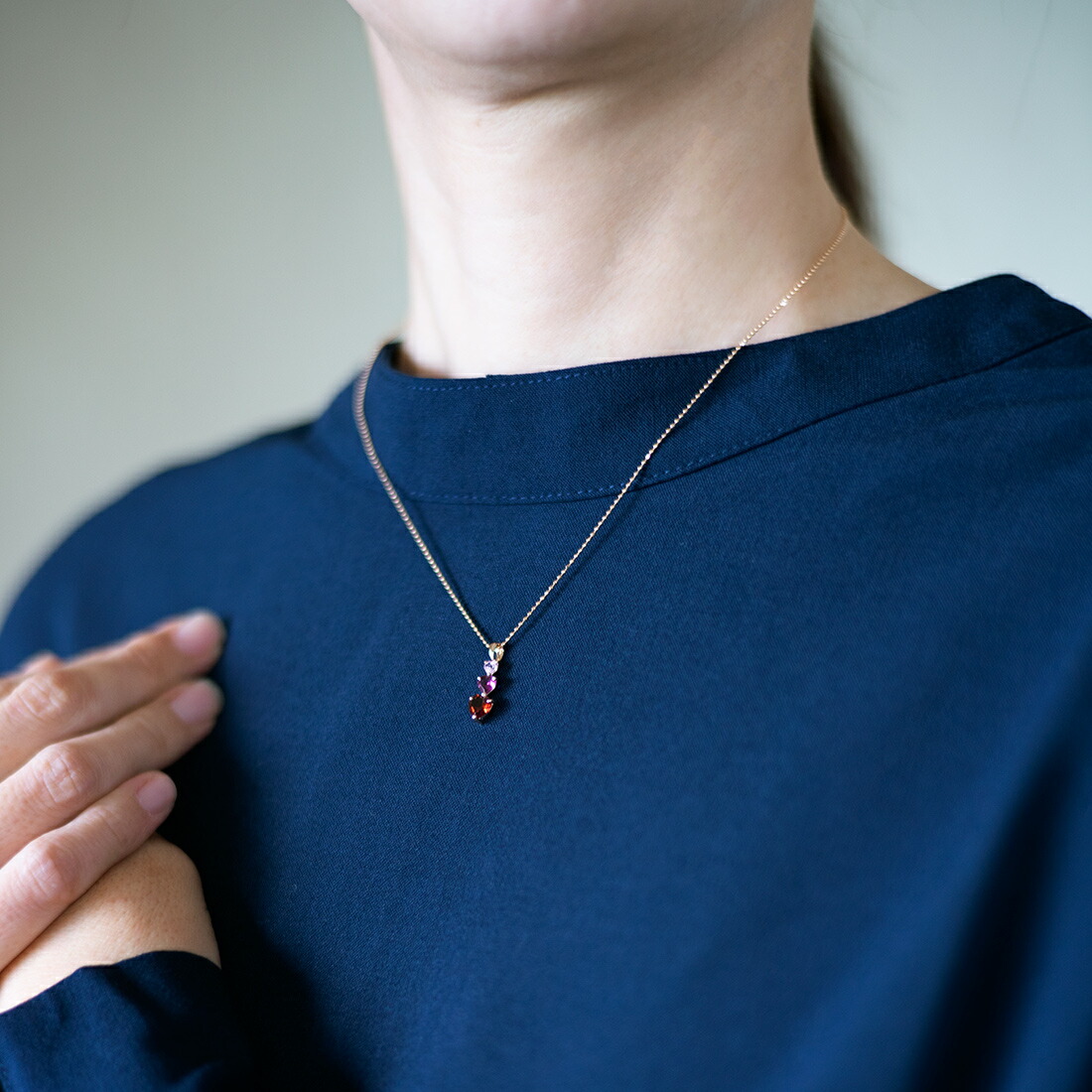 umu -アム- FINE JEWELRY STUIDIOフェミニンカラー ハート ペンダントトップkk1009_i3.jpg