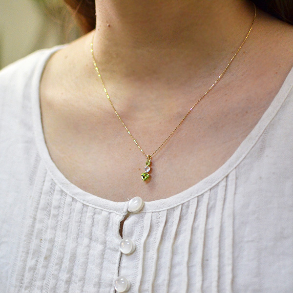 umu -アム- FINE JEWELRY STUIDIOK10 ペリドット ブルームーンストーン ハート ペンダントトップkk1010_i2.jpg