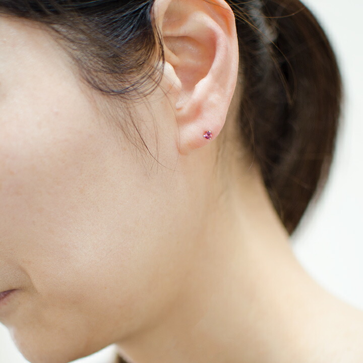 umu -アム- FINE JEWELRY STUIDIOピンクトルマリン スタッドピアスpi0010_i3.jpg