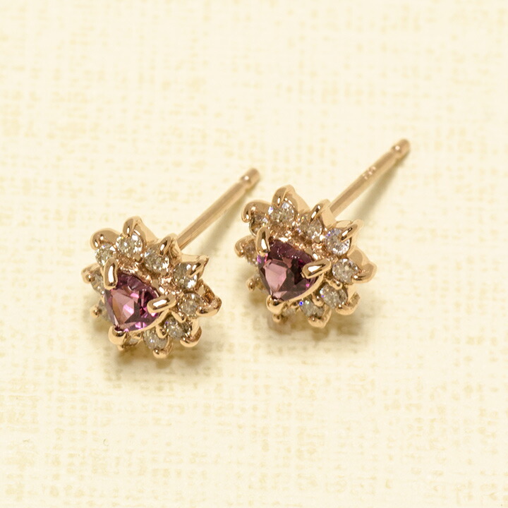umu -アム- FINE JEWELRY STUIDIOロードライトガーネット ダイヤモンド ハート ピアスpi0013_kanban2.jpg