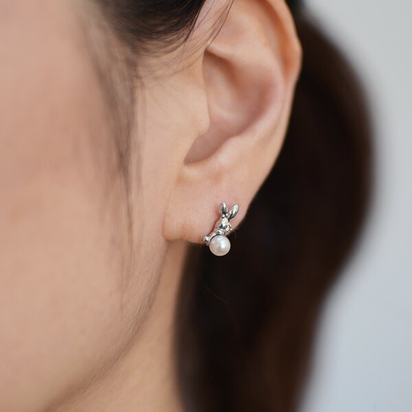 umu -アム- FINE JEWELRY STUIDIOパール ダイヤモンド ラビットモチーフ スタッドピアスimgrc0075192035.jpg