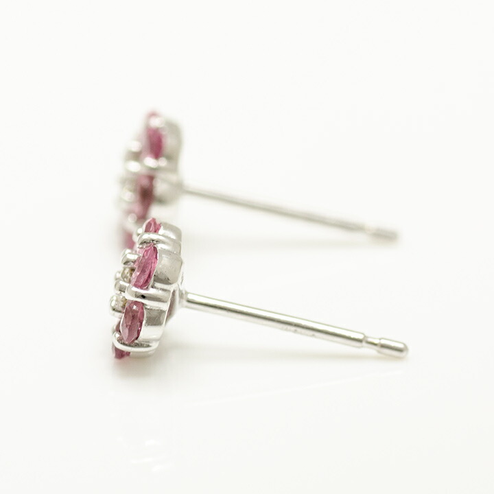 umu -アム- FINE JEWELRY STUIDIOピンクトルマリン ダイヤモンド フラワーモチーフ スタッドピアスimgrc0081196254.jpg