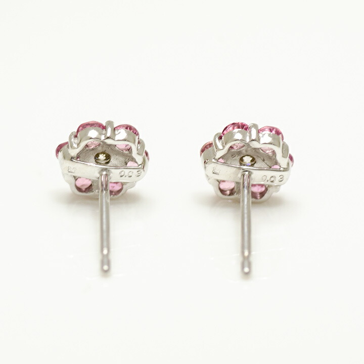 umu -アム- FINE JEWELRY STUIDIOピンクトルマリン ダイヤモンド フラワーモチーフ スタッドピアスimgrc0081196255.jpg
