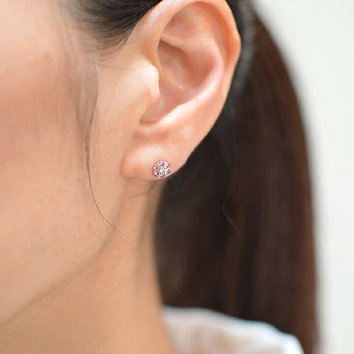 umu -アム- FINE JEWELRY STUIDIOピンクトルマリン ダイヤモンド フラワーモチーフ スタッドピアスimgrc0081196256.jpg
