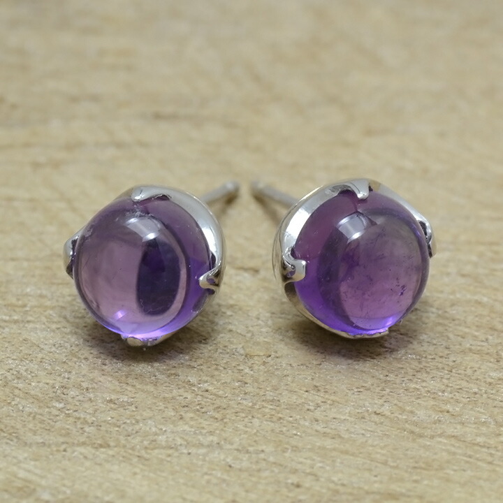 umu -アム- FINE JEWELRY STUIDIOカボッション アメシスト スタッドピアスimgrc0077040369.jpg