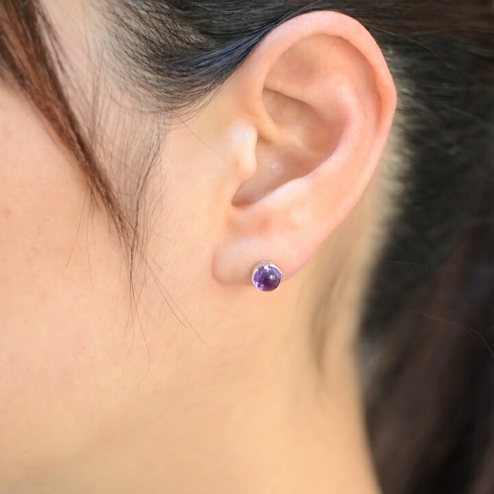 umu -アム- FINE JEWELRY STUIDIOカボッション アメシスト スタッドピアスimgrc0077040378.jpg