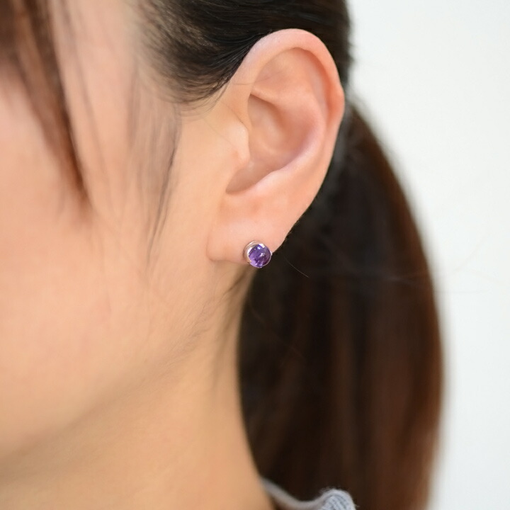 umu -アム- FINE JEWELRY STUIDIOカボッション アメシスト スタッドピアスimgrc0077040379.jpg
