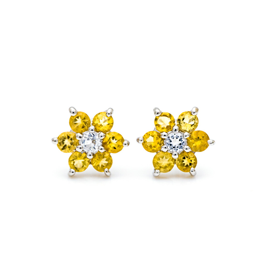 umu -アム- FINE JEWELRY STUIDIOシトリン ホワイトトパーズ フラワーモチーフ スタッドピアスpi0053_m.jpg