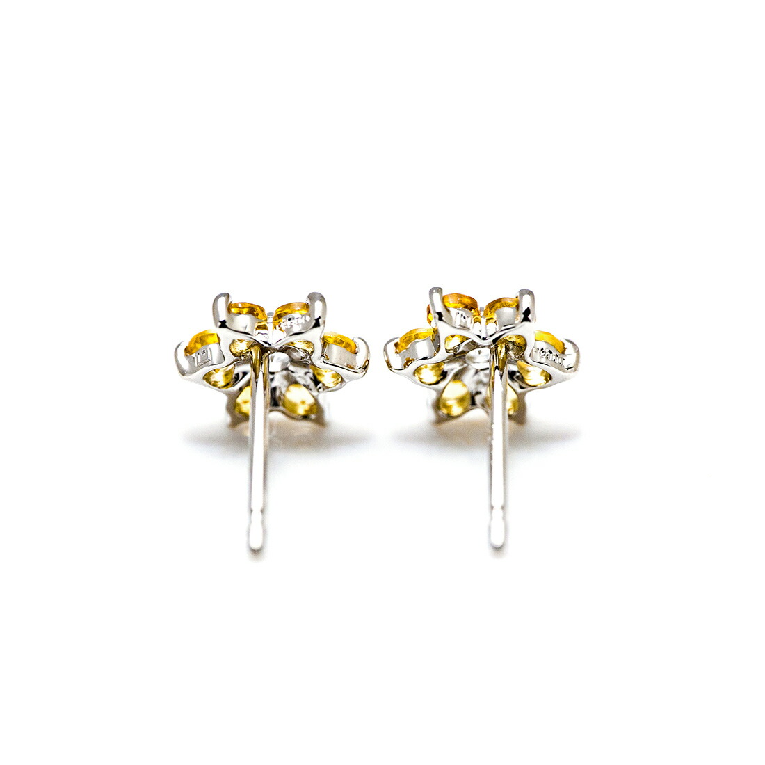 umu -アム- FINE JEWELRY STUIDIOシトリン ホワイトトパーズ フラワーモチーフ スタッドピアスpi0053_u.jpg