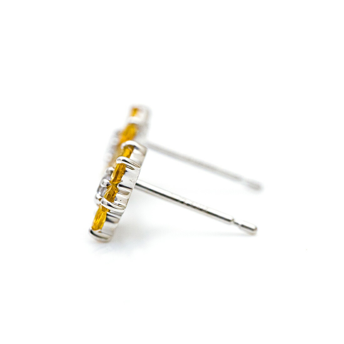 umu -アム- FINE JEWELRY STUIDIOシトリン ホワイトトパーズ フラワーモチーフ スタッドピアスpi0053_y.jpg