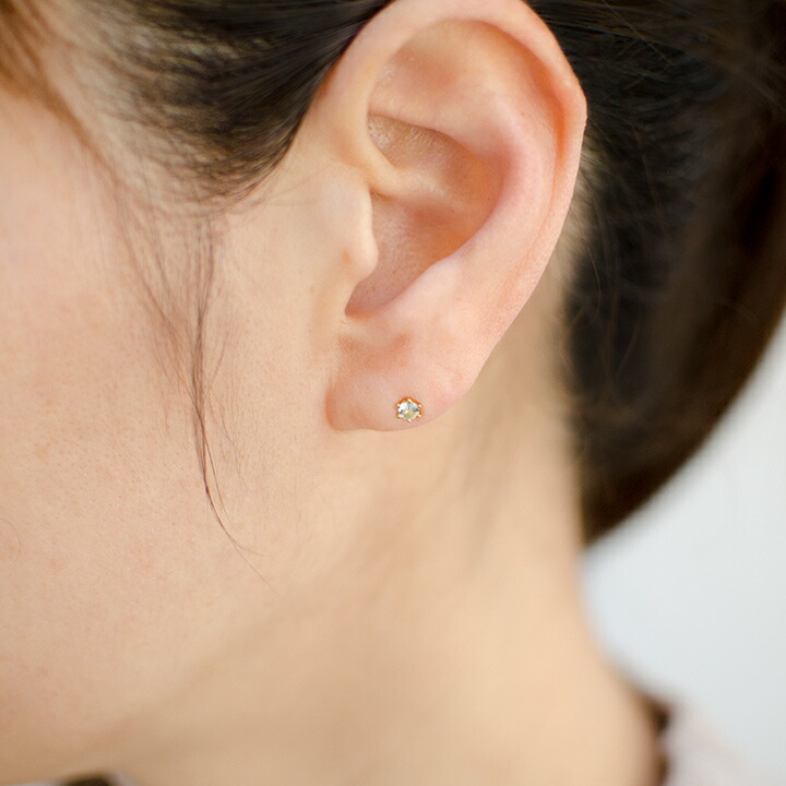 umu -アム- FINE JEWELRY STUIDIOミルククラウン アクアマリン スタッドピアス 「bstondo」pi0058_i2.jpg