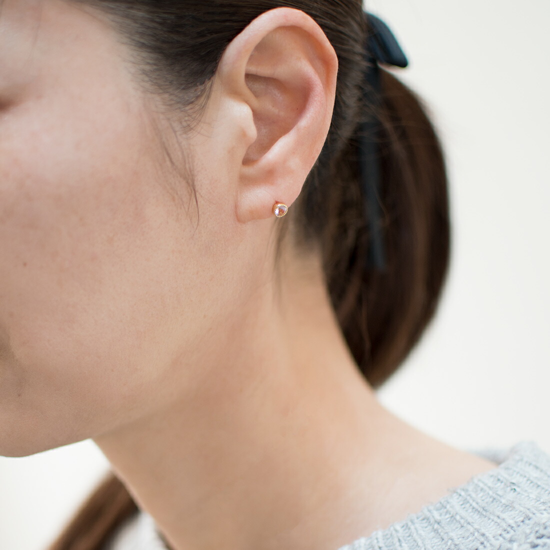umu -アム- FINE JEWELRY STUIDIOピンククォーツ スタッドピアス 「epica」pi0067_i3.jpg