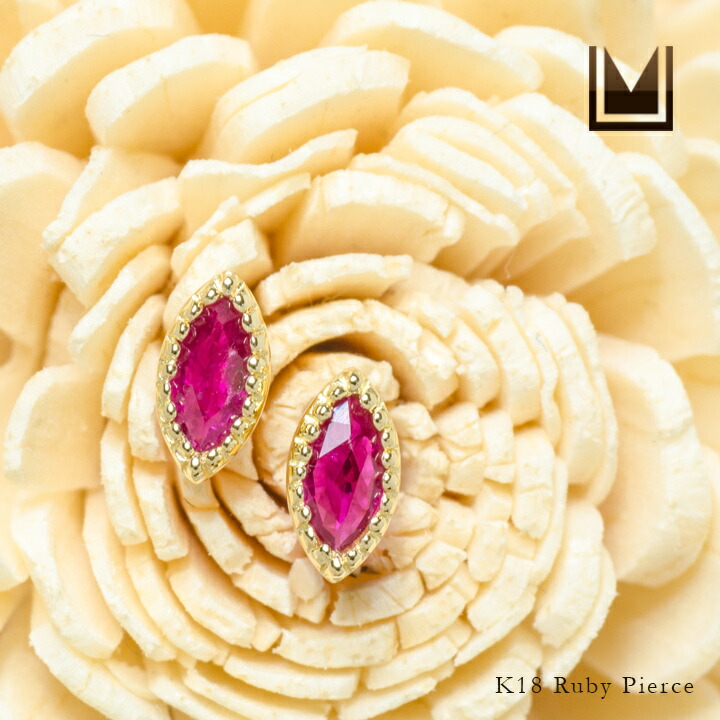 umu -アム- FINE JEWELRY STUIDIOマーキス ルビー スタッドピアスpi0083_1.jpg