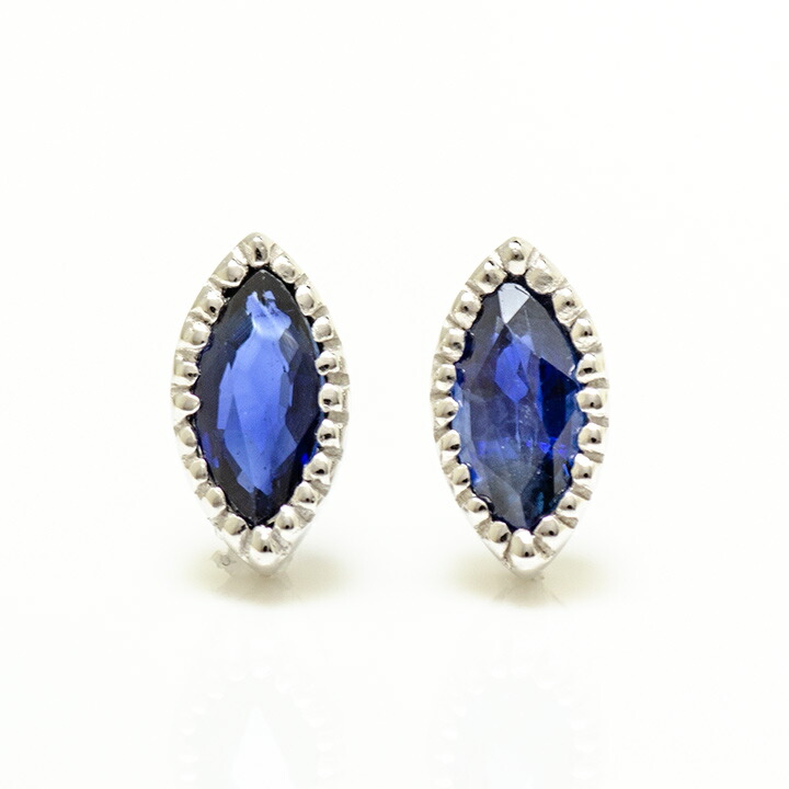 umu -アム- FINE JEWELRY STUIDIOマーキス ブルーサファイア スタッドピアスpi0095_m.jpg