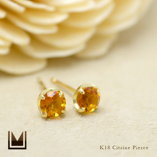 umu -アム- FINE JEWELRY STUIDIOシトリン スタッドピアス 「attore」pi0113_1.jpg