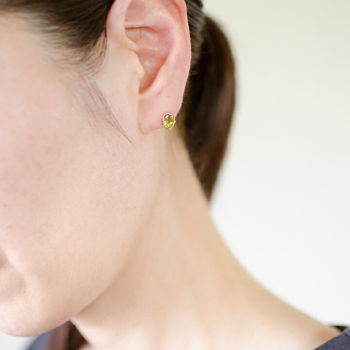 umu -アム- FINE JEWELRY STUIDIOペリドット スタッドピアス 「drop」pi0122_i3.jpg
