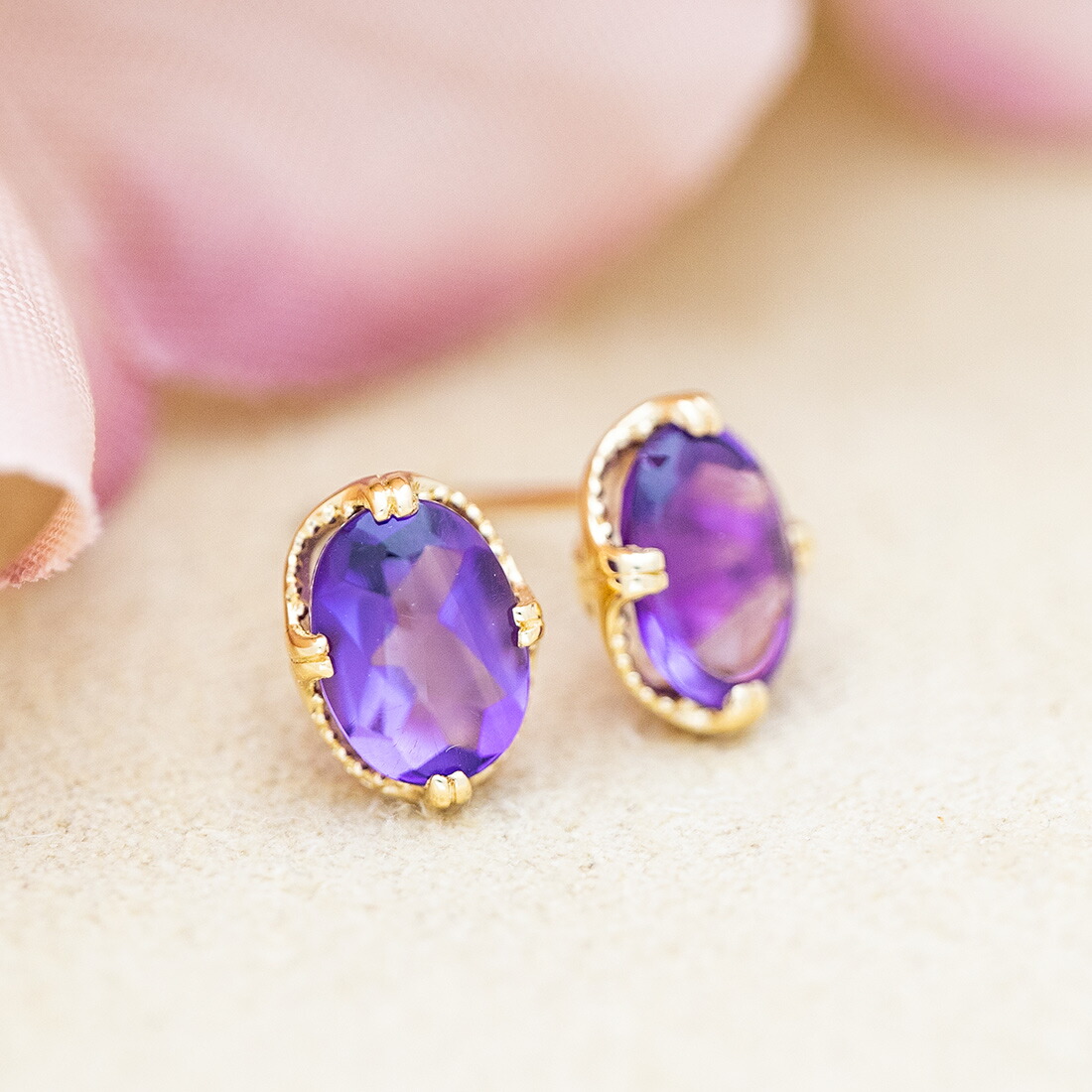 umu -アム- FINE JEWELRY STUIDIOアメシスト スタッドピアス 「drop」pi0123_1.jpg