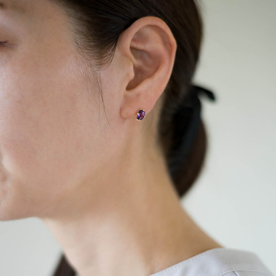 umu -アム- FINE JEWELRY STUIDIOアメシスト スタッドピアス 「drop」pi0123_i3.jpg