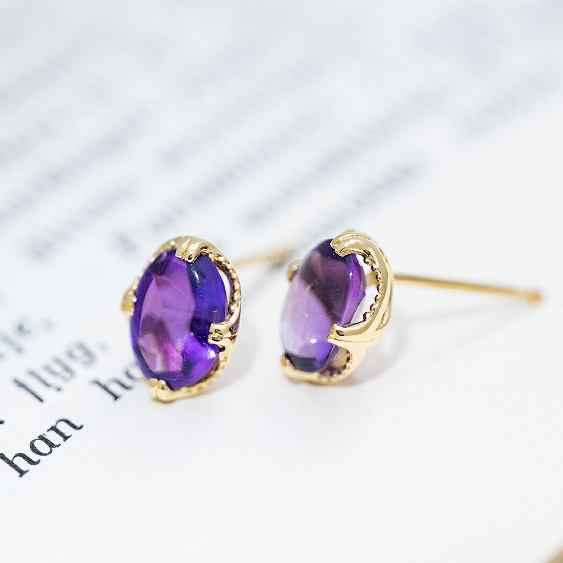 umu -アム- FINE JEWELRY STUIDIOアメシスト スタッドピアス 「drop」pi0123_kanban2.jpg