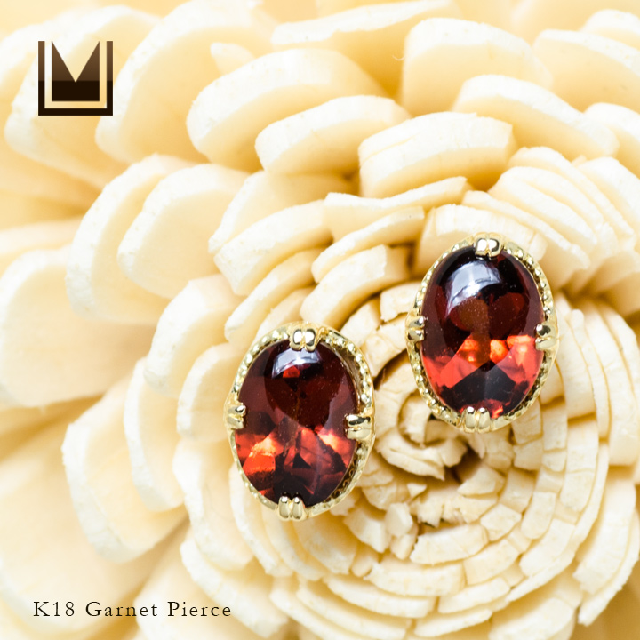 umu -アム- FINE JEWELRY STUIDIOK18 ガーネット ピアス 「drop」pi0124_1.jpg