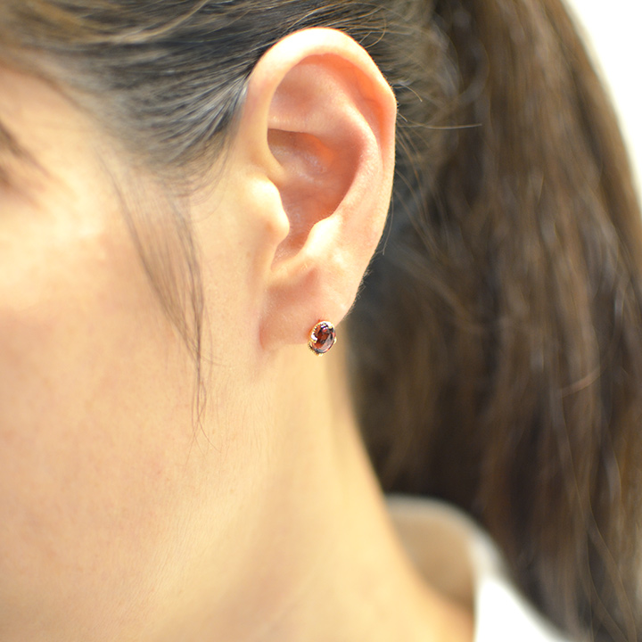 umu -アム- FINE JEWELRY STUIDIOK18 ガーネット ピアス 「drop」pi0124_i2.jpg