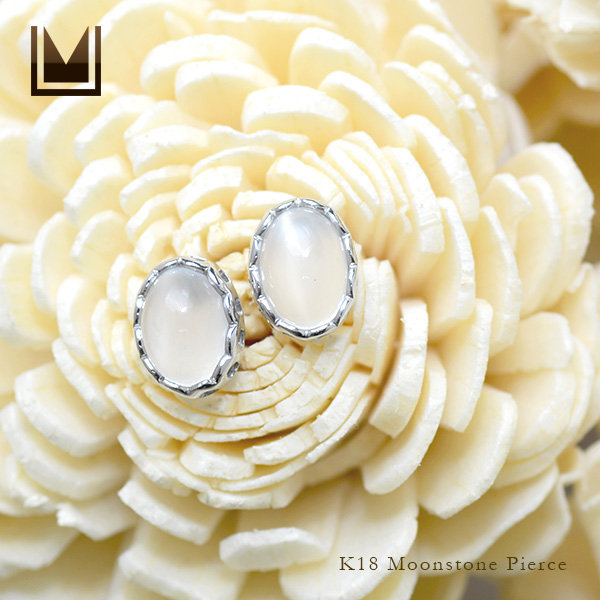 umu -アム- FINE JEWELRY STUIDIOK18 ムーンストーン ピアス 「doma」pi0131_1.jpg