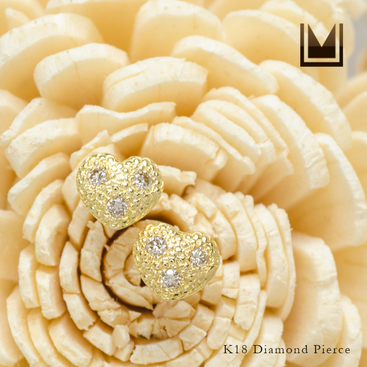 umu -アム- FINE JEWELRY STUIDIOK18 ダイヤモンド ハートモチーフ スタッドピアス 「certo」pi0135_1.jpg