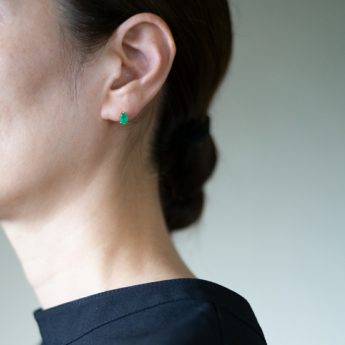 umu -アム- FINE JEWELRY STUIDIOエメラルド スタッドピアス 「adulto」pi0136_i3.jpg