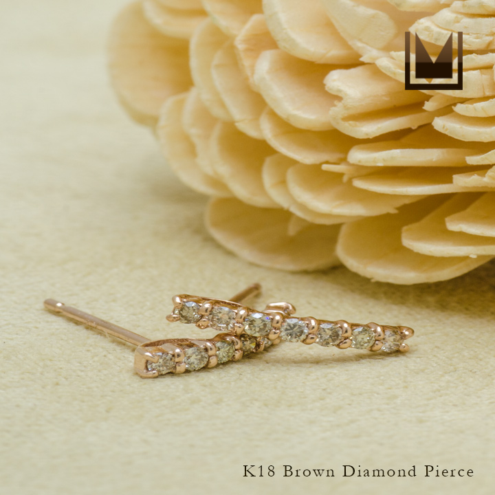 umu -アム- FINE JEWELRY STUIDIOK18 ブラウンダイヤモンド スタッドピアス 「fila」pi0154_1.jpg